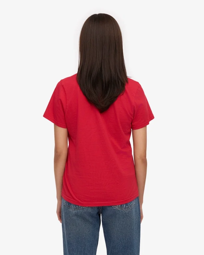 Light Organic Tee de algodón orgánico para mujer - Rojo escarlata