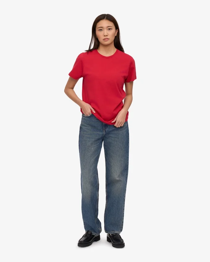 Light Organic Tee de algodón orgánico para mujer - Rojo escarlata