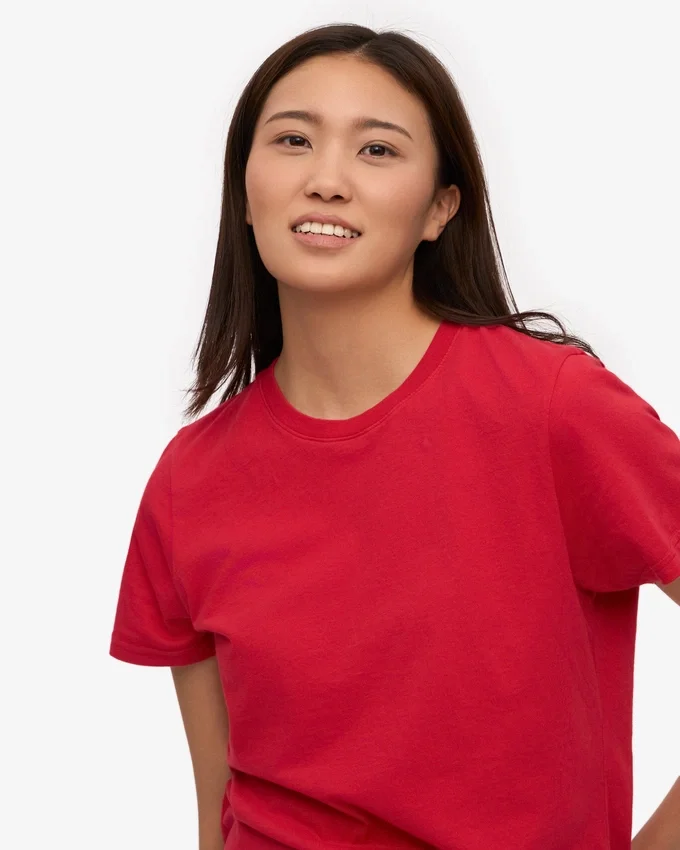 Light Organic Tee de algodón orgánico para mujer - Rojo escarlata