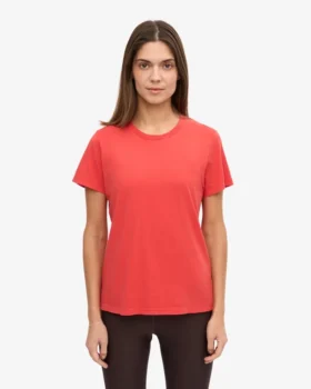 Light Organic Tee de algodón orgánico para mujer – Rojo mandarina