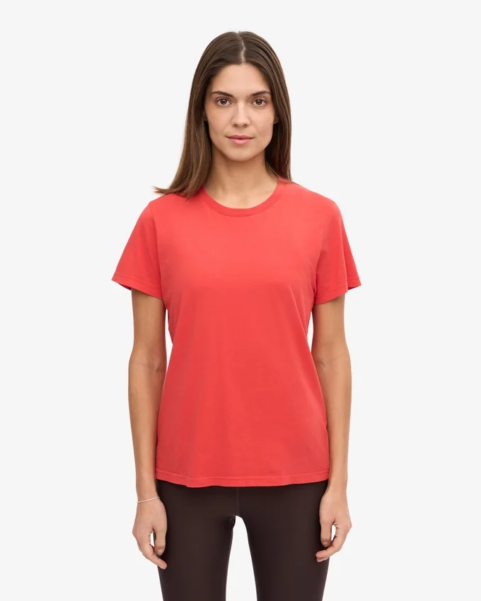 Light Organic Tee de algodón orgánico para mujer - Rojo mandarina