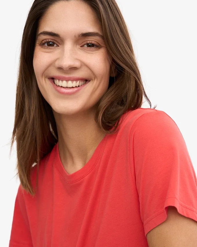 Light Organic Tee de algodón orgánico para mujer - Rojo mandarina