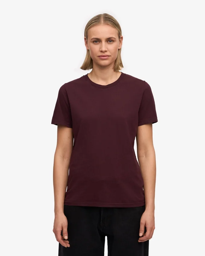 Light Organic Tee de algodón orgánico para mujer - Rojo sangre