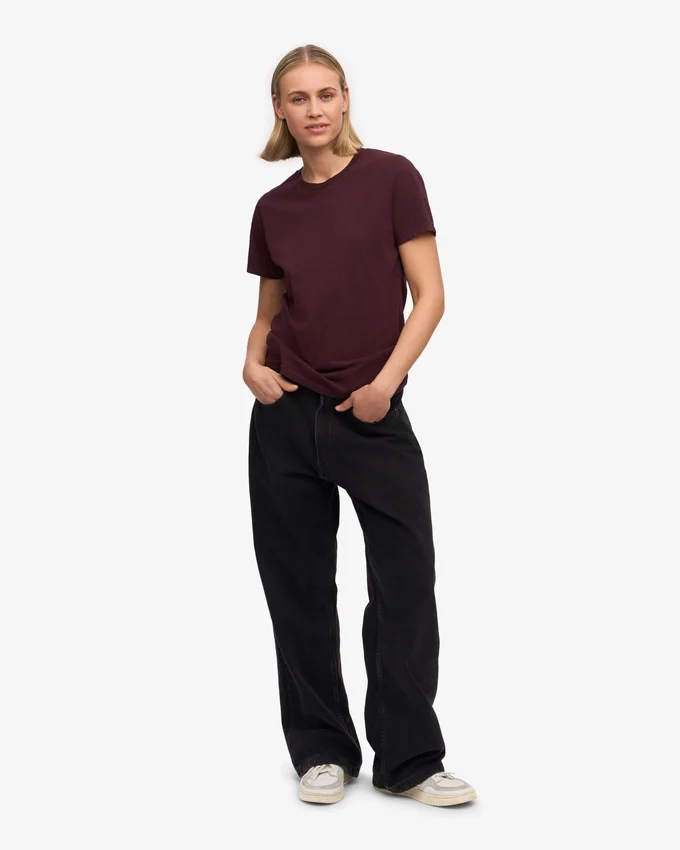 Light Organic Tee de algodón orgánico para mujer - Rojo sangre