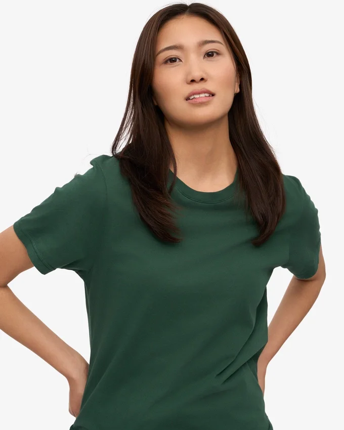 Light Organic Tee de algodón orgánico para mujer - Verde esmeralda