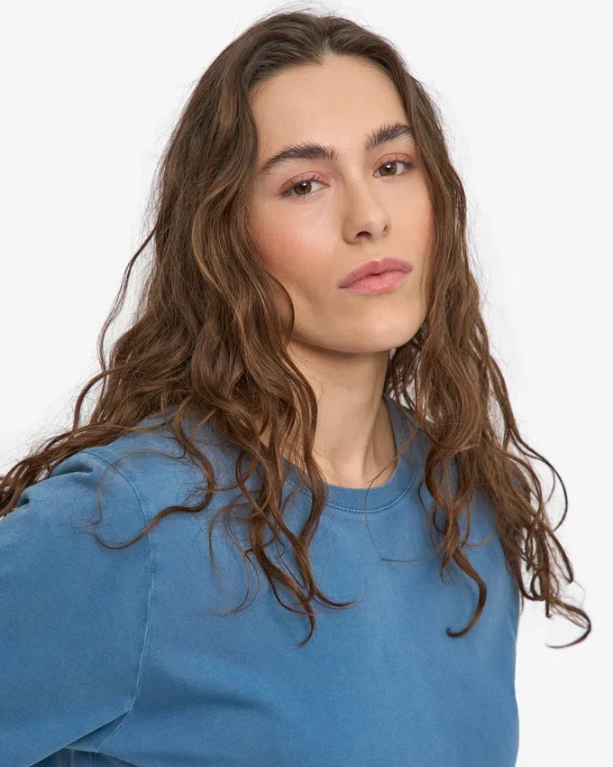 Light Organic Tee para mujer - Índigo descolorido