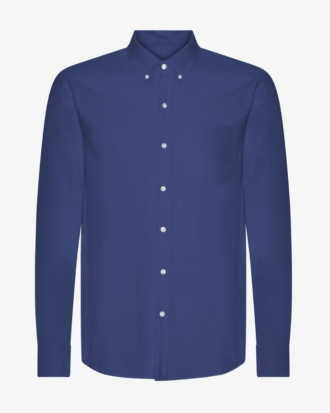 Organic Button Down Camisa - Azul marino