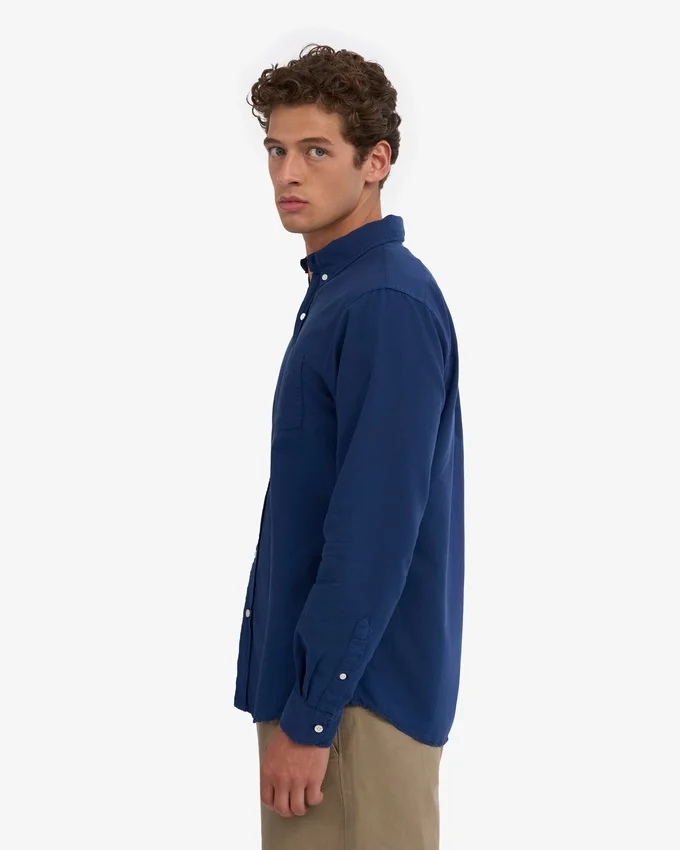 Organic Button Down Camisa - Azul marino