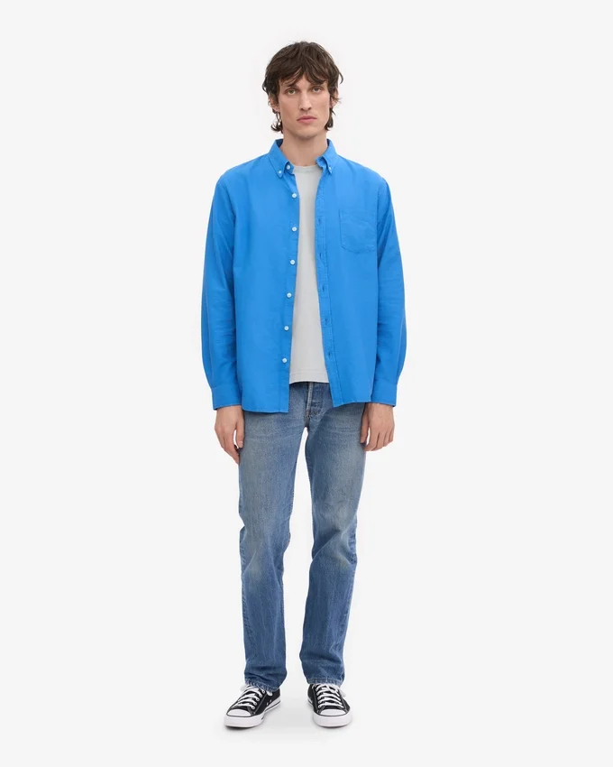 Organic Button Down Camisa - Azul Pacífico
