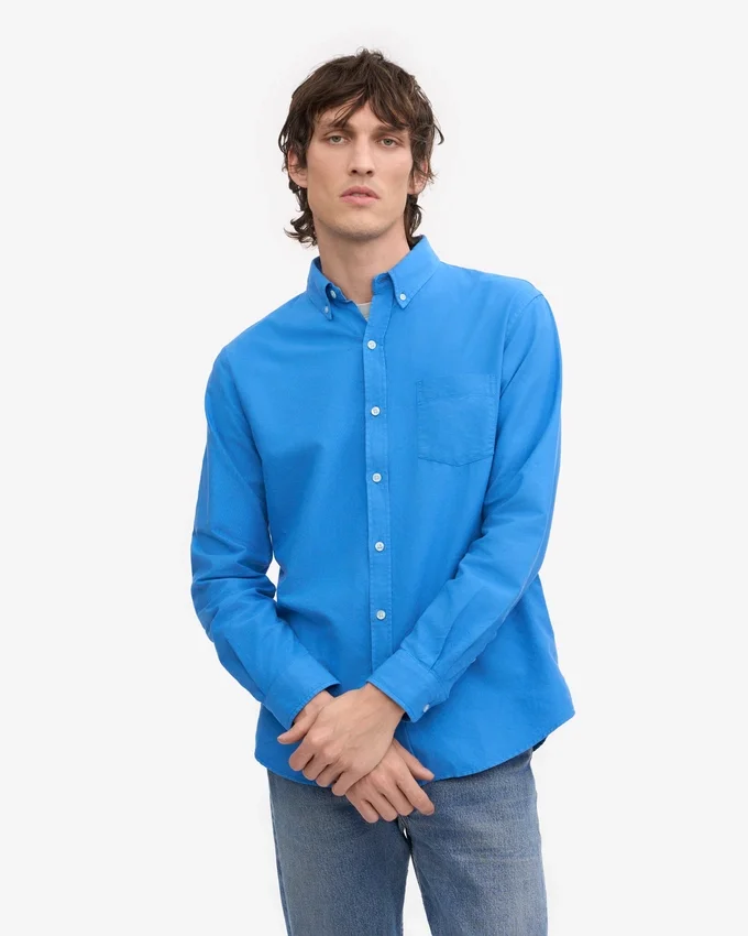 Organic Button Down Camisa - Azul Pacífico