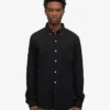 Organic Button Down Camisa - Negro intenso