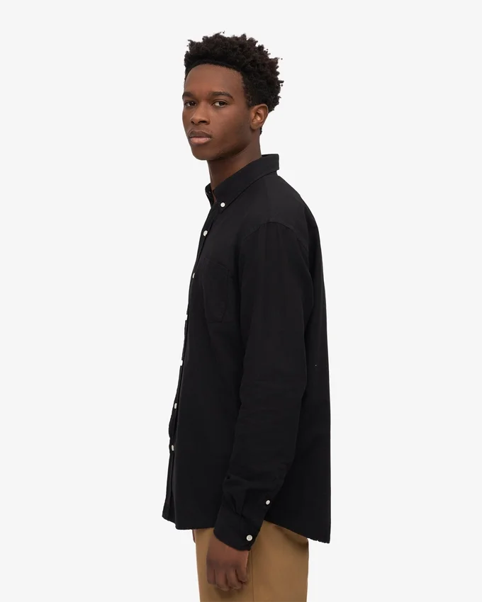 Organic Button Down Camisa - Negro intenso