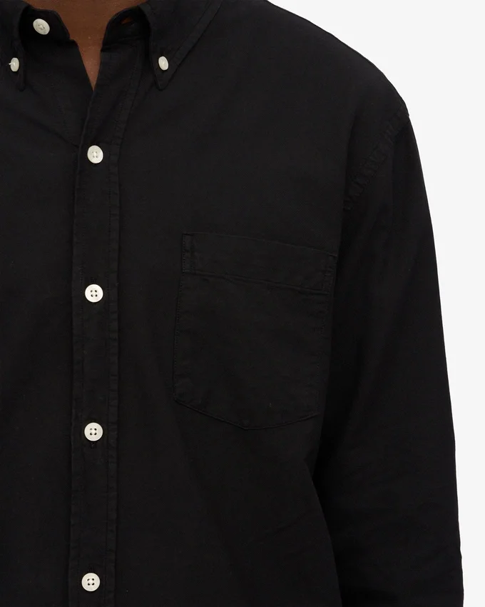 Organic Button Down Camisa - Negro intenso