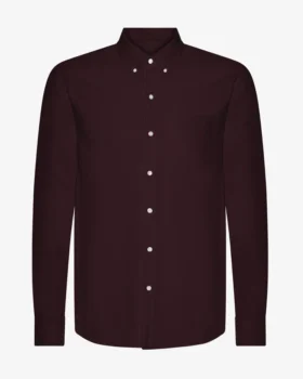 Organic Button Down Camisa - Rojo sangre