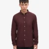 Organic Button Down Camisa - Rojo sangre