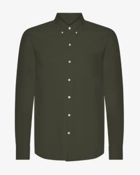 Organic Button Down Camisa - Verde cazador