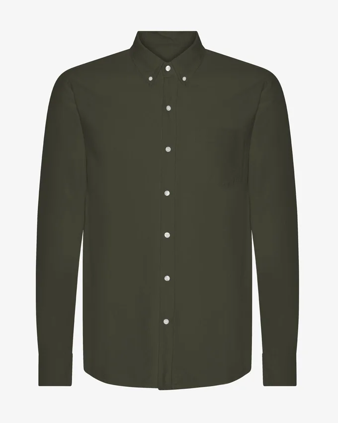 Organic Button Down Camisa - Verde cazador