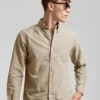 Organic Button Down Camisa - Verde cazador