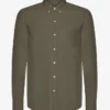 Organic Button Down Shirt - Verde oliva apagado