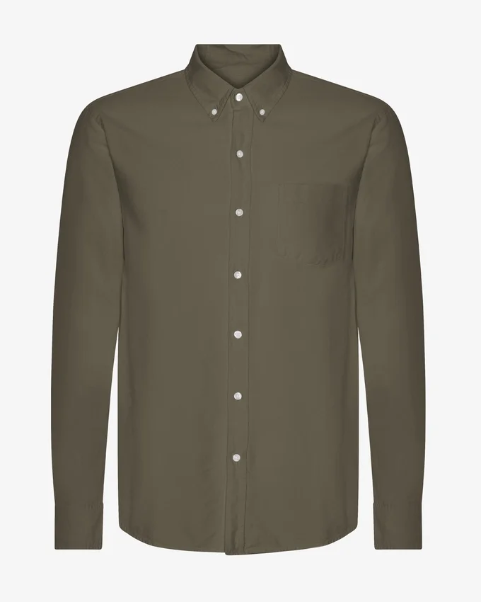 Organic Button Down Shirt - Verde oliva apagado