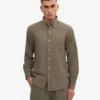 Organic Button Down Shirt - Verde oliva apagado