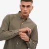 Organic Button Down Shirt - Verde oliva apagado