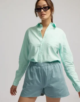Organic Twill Shorts para mujer – Azul acero