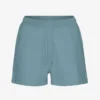 Pantalones cortos de chándal de algodón orgánico para mujer - Azul piedra
