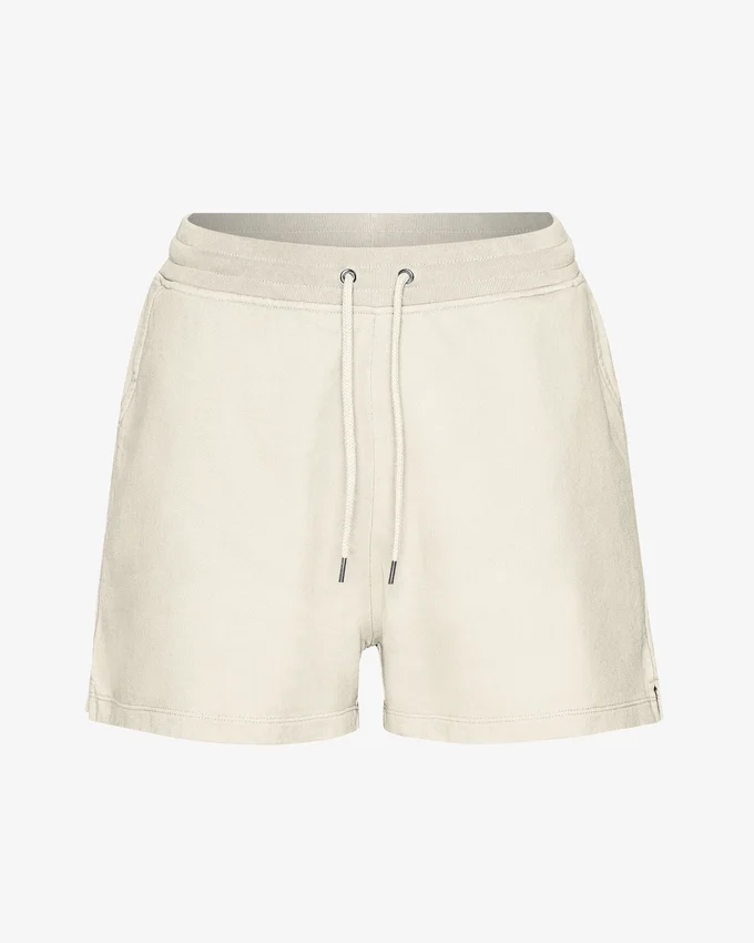 Pantalones cortos de chándal de algodón orgánico para mujer - Blanco marfil