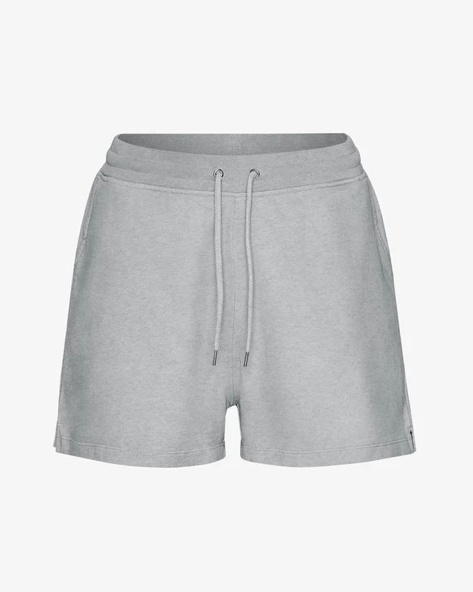 Pantalones cortos de chándal de algodón orgánico para mujer - Gris jaspeado
