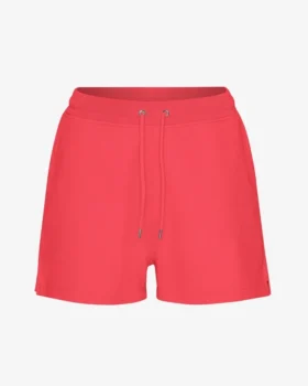 Pantalones cortos de chándal de algodón orgánico para mujer - Rojo mandarina