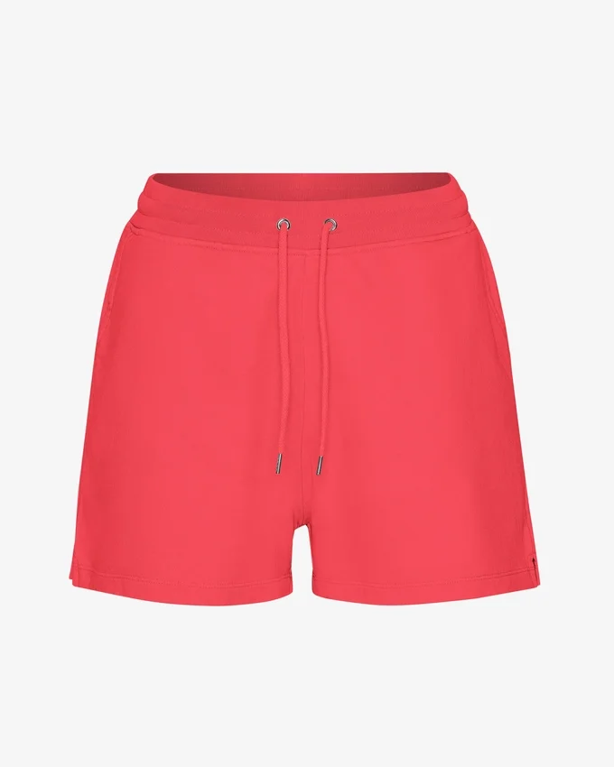 Pantalones cortos de chándal de algodón orgánico para mujer - Rojo mandarina
