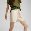 Pantalones cortos de chándal orgánicos para mujer - Amarillo suave