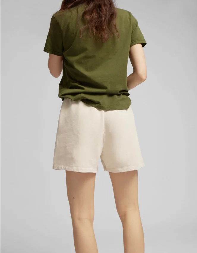 Pantalones cortos de chándal orgánicos para mujer - Amarillo suave