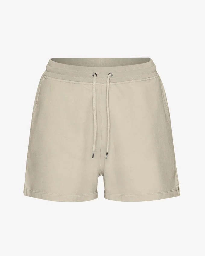 Pantalones cortos de chándal orgánicos para mujer - Gris ostra