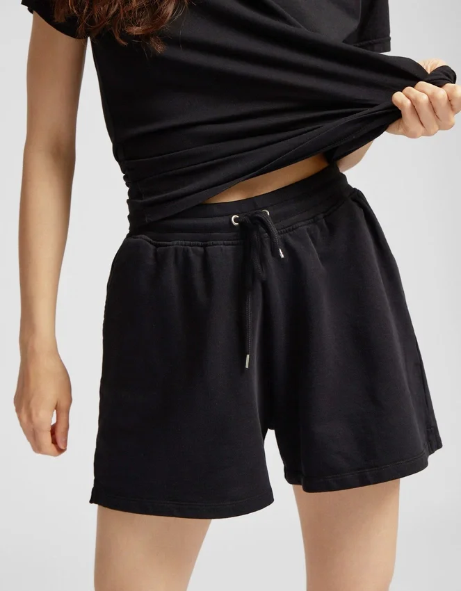 Pantalones cortos de chándal orgánicos para mujer - Azul acero