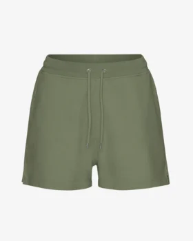Pantalones cortos de chándal orgánicos para mujer - Verde oliva apagado