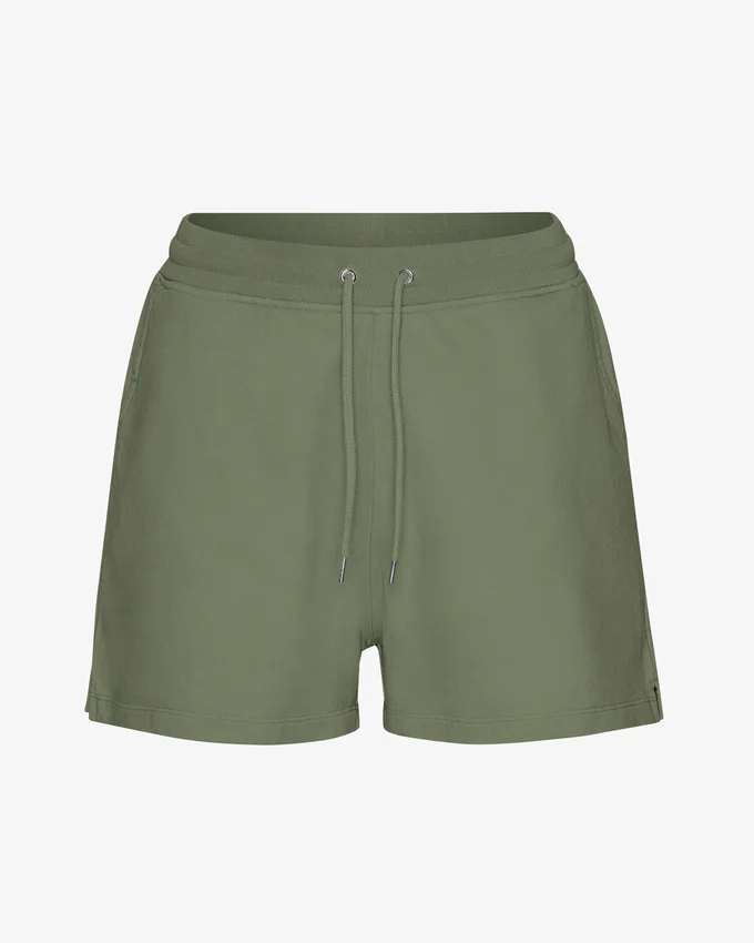 Pantalones cortos de chándal orgánicos para mujer - Verde oliva apagado