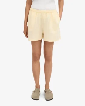 Pantalones cortos de lino – Amarillo suave