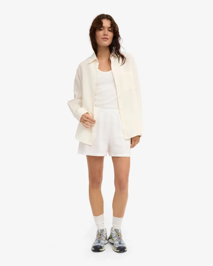 Pantalones cortos de lino - Blanco óptico