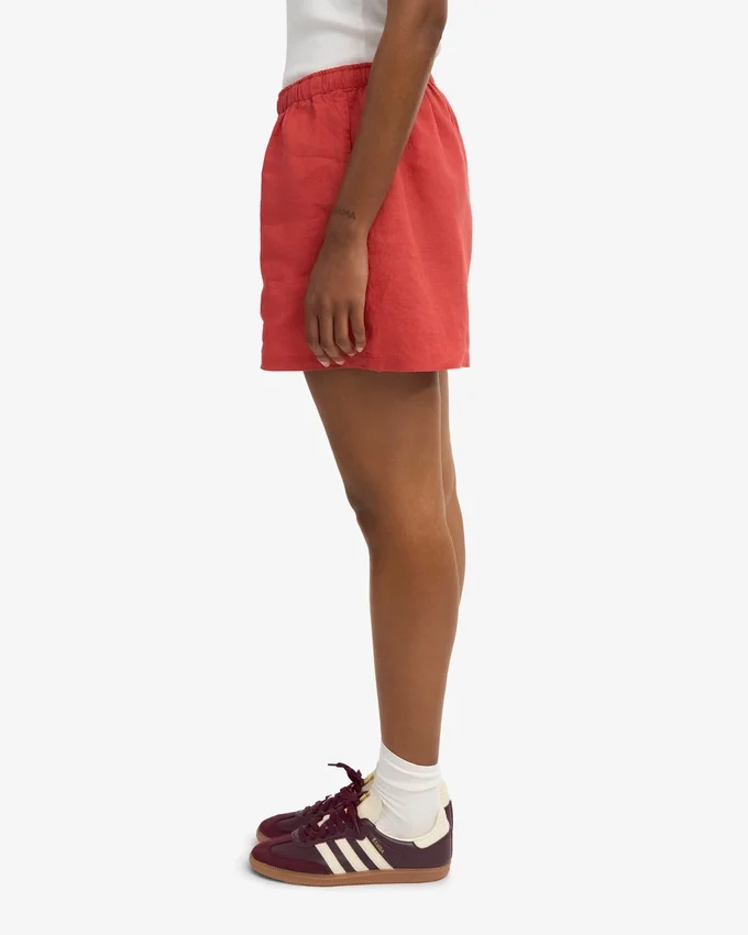 Pantalones cortos de lino - Rojo mandarina