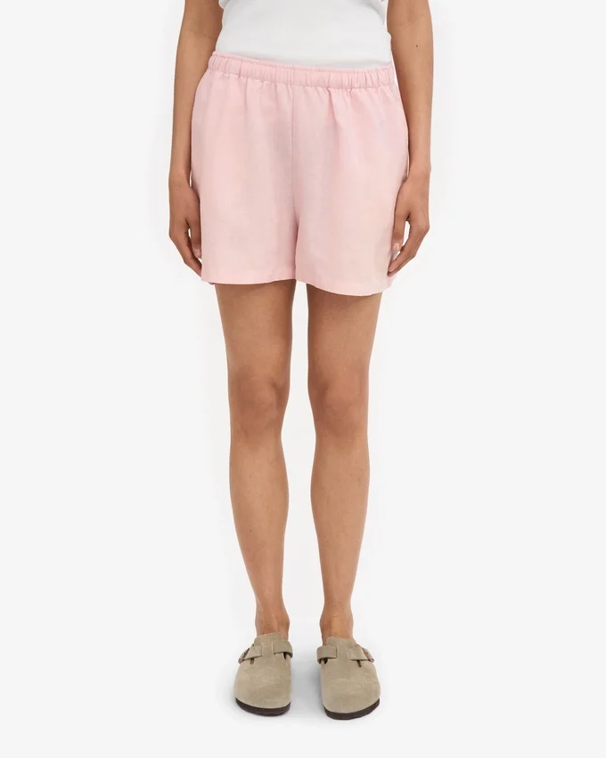 Pantalones cortos de lino - Rosa descolorido