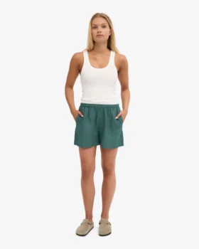 Pantalones cortos de lino – Verde océano
