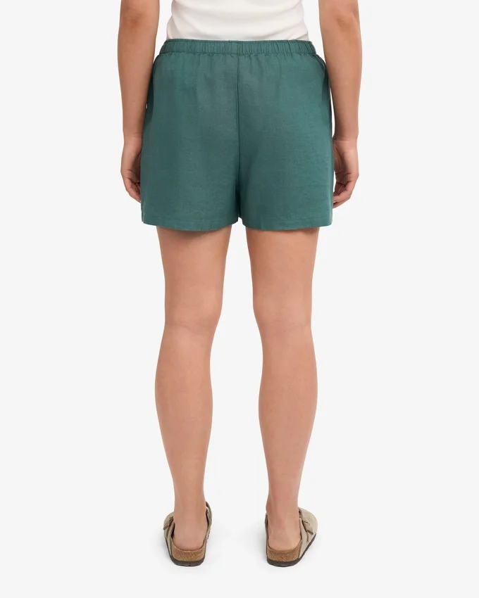 Pantalones cortos de lino - Verde océano
