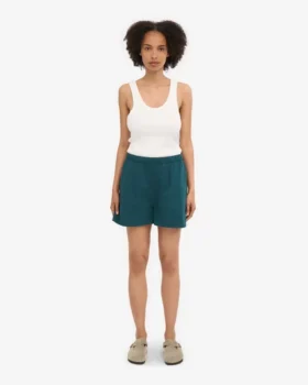 Pantalones cortos de Organic Twill para mujer – Verde océano