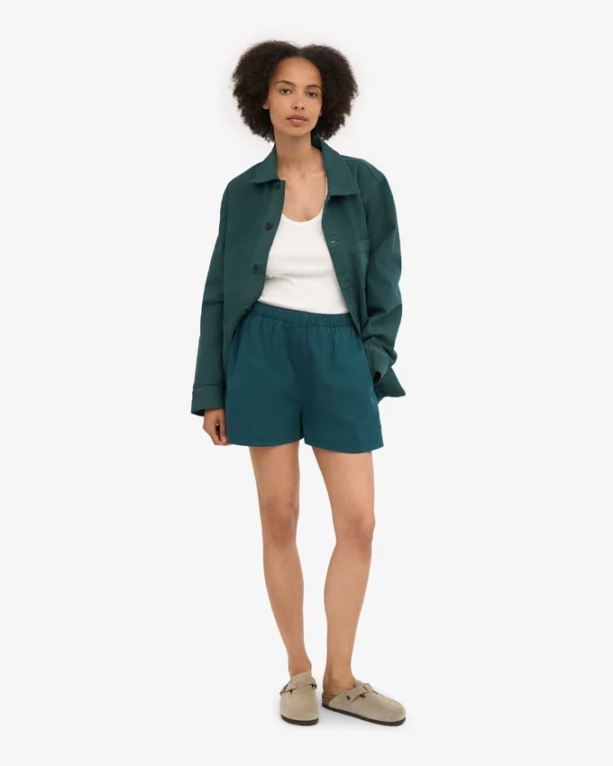 Pantalones cortos de Organic Twill para mujer - Verde océano