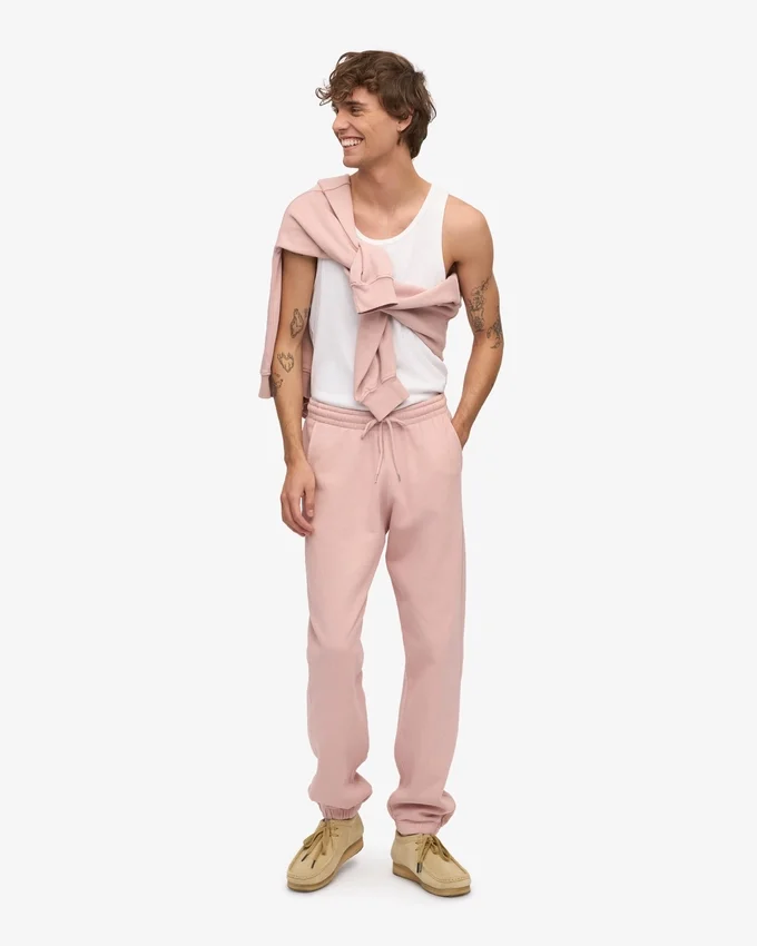 Pantalones de chándal de algodón orgánico - Rosa descolorido