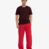 Pantalones de chándal de corte recto de algodón orgánico - Rojo escarlata