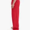 Pantalones de chándal de corte recto de algodón orgánico - Rojo escarlata