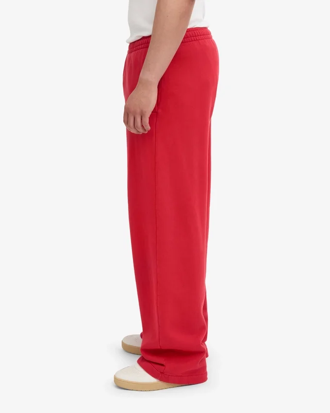 Pantalones de chándal de corte recto de algodón orgánico - Rojo escarlata